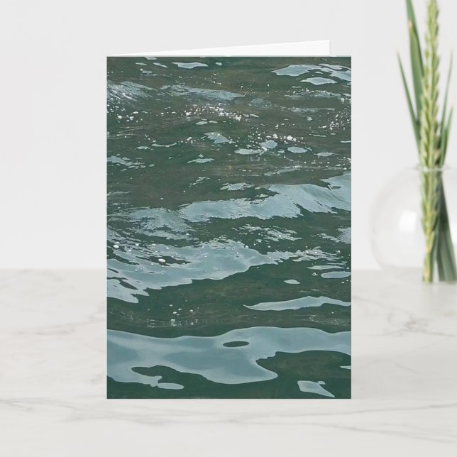 Tranquil Azure Oceanic Waves Seascape Scene Card (Front)