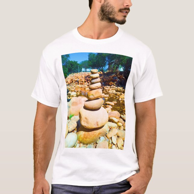 Tranquil Balance of Rocks : Eester Rivier T-Shirt (Front)