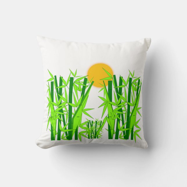  Tranquil Bamboo Square Pillow (Front)