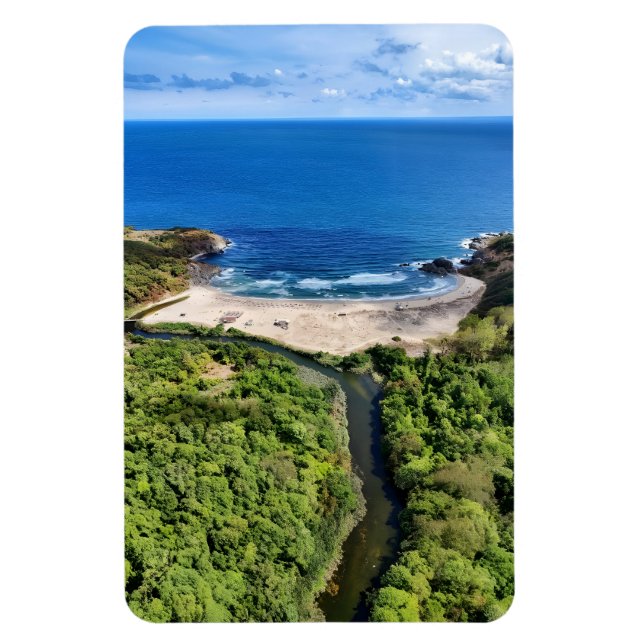 Tranquil Beach at the River Mouth – Wild Nature La Magnet (Vertical)