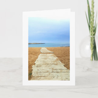 Tranquil Beach Boardwalk - Customisable card