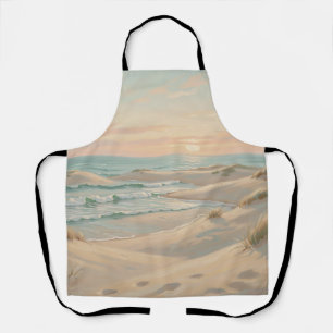 Tranquil Beach Sunset Dunes Ocean Waves Coastal Apron