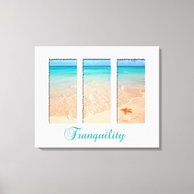 Tranquil Beach Triptych Canvas Print (Front)