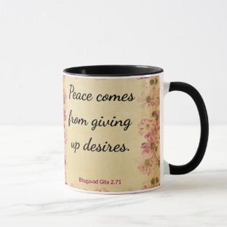 Tranquil Beige Pink Gita Give Up Desires Print Mug