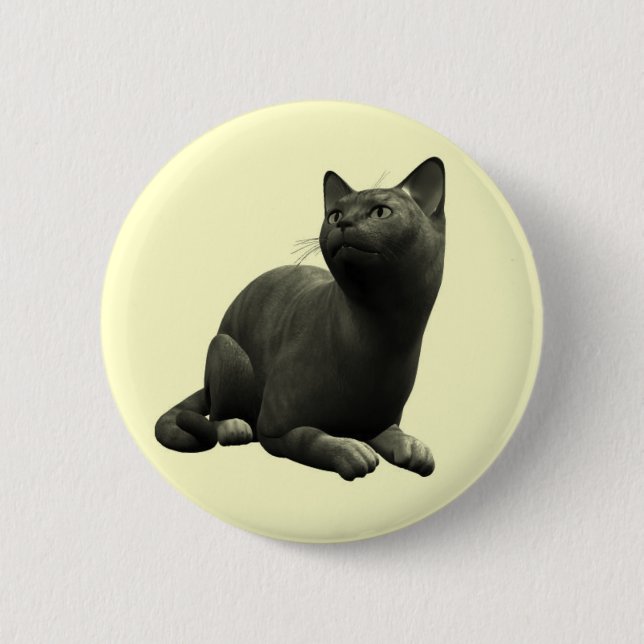 Tranquil Black Cat Button (Front)