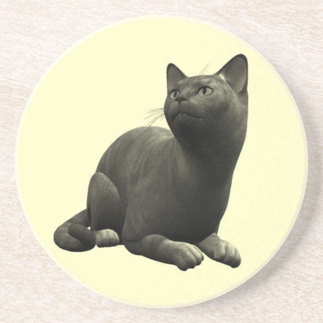 Tranquil Black Cat Coaster (Front)