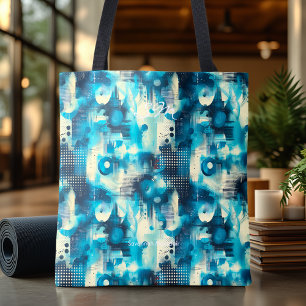 Tranquil Blue Abstract Personalised Tote Bag