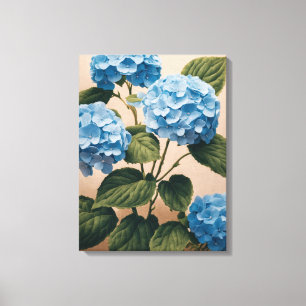 Tranquil Blue Hydrangeas Painting Canvas Print