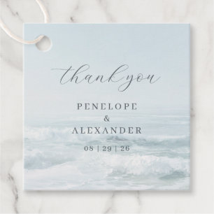 Tranquil Blue Ocean Waves Favour Tags