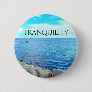 Tranquil Blue Sea Photo with Azure Sky 6 Cm Round Badge