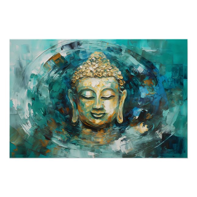 Tranquil Buddha Aura Spiritual Art  Poster (Front)