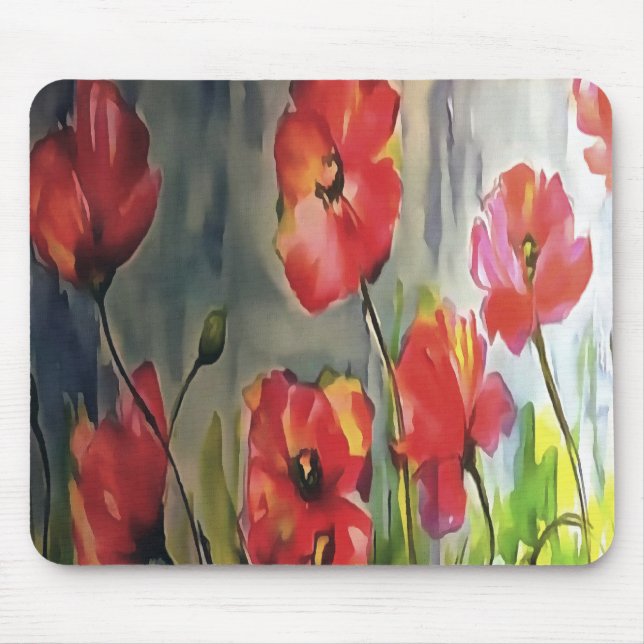Tranquil Buds Blowing In The Wind Painting Mouse Mat (Front)