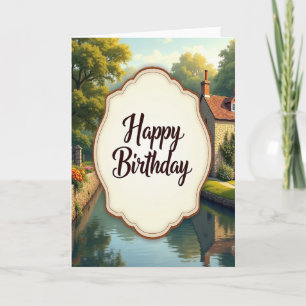 Tranquil Canal Birthday Card