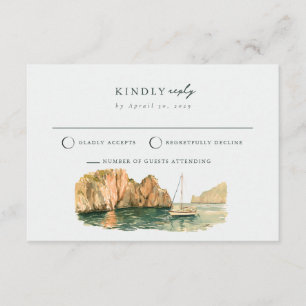 Tranquil Capri Sailboat Italy Wedding RSVP Card