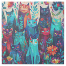 “Tranquil Colourful Cats” 2 of 4 Gallery Wrap