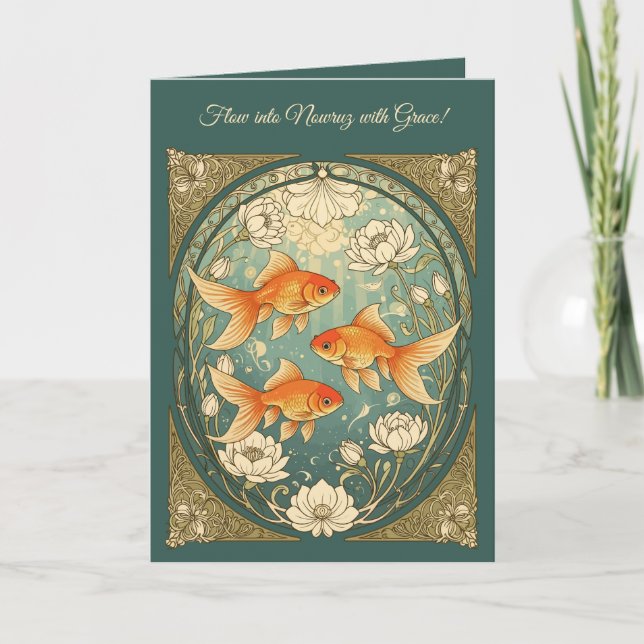 Tranquil Dance Of The Nowruz Goldfish Card (Front)