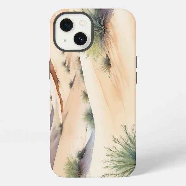 Tranquil Desert Landscape with Soft Dunes iPhone Case (Back)