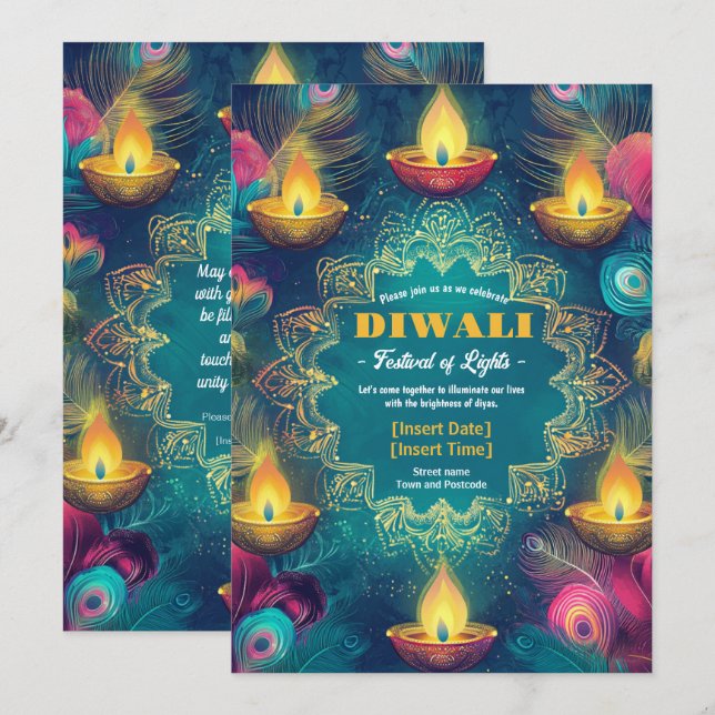 Tranquil Diwali Aura Invitation (Front/Back)