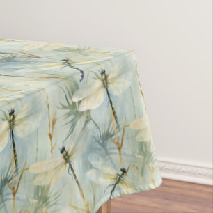 Tranquil Dragonfly Watercolour-style Large Tablecloth