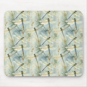 Tranquil Dragonfly Watercolour-style Mouse Mat