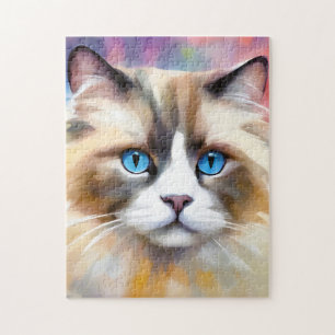 Tranquil Elegant Ragdoll Cat Jigsaw Puzzle