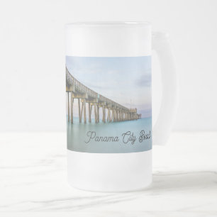 Tranquil Emerald Water Panama City Beach Frosted Glass Beer Mug