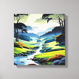 Tranquil Escape: A River Runs Through It Canvas Print
