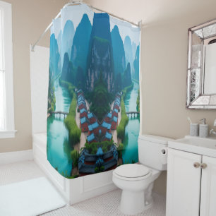 Tranquil Escape – Karst River Serenity" Shower Curtain
