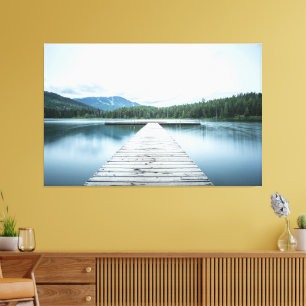 Tranquil Escape – Lakeside Dock Serenity Canvas Print