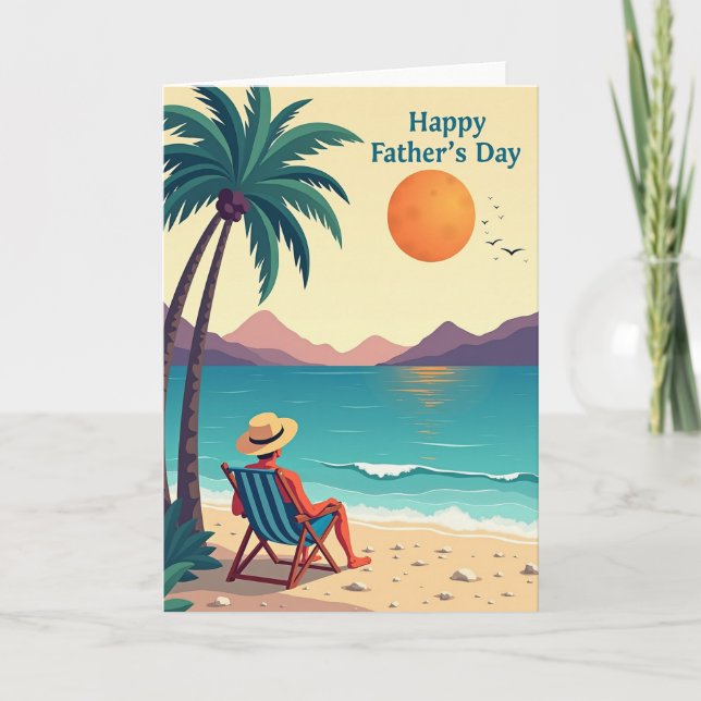 Tranquil Fathers Day Ocean Card (Front)