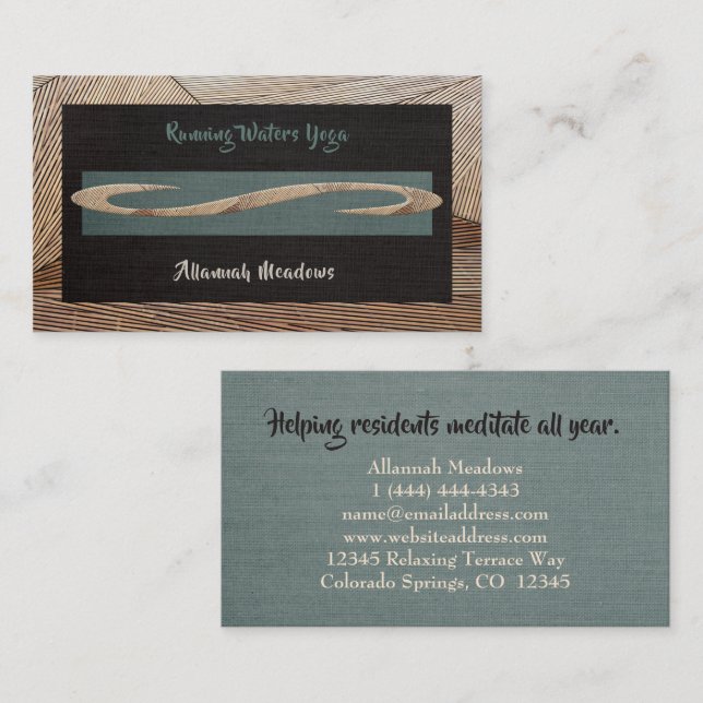 Tranquil Feel Calm Yoga Instructor Business Card (Front/Back)