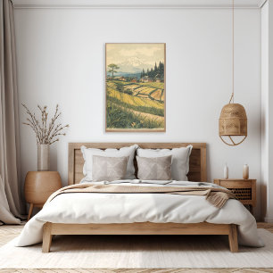 Tranquil Fields – Japanese Countryside Vintage Art Poster