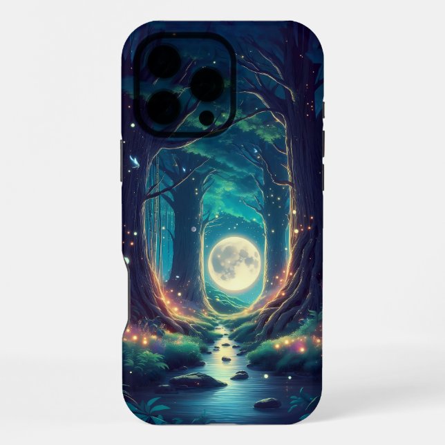  Tranquil Forest and Moon Design iPhone Case (Back)