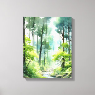 Tranquil Forest Stream Canvas Print