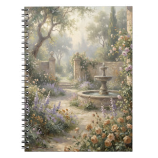 Tranquil Fountain Garden Notebook