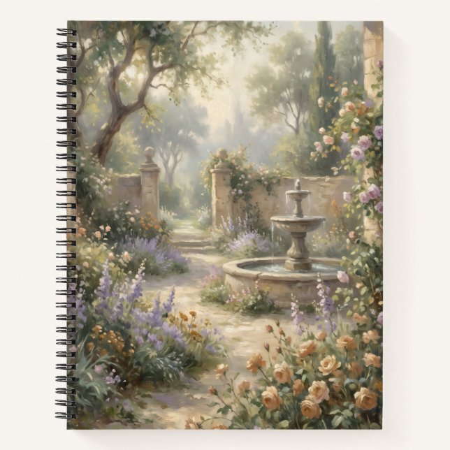 Tranquil Fountain Garden Notebook (Front)