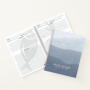 Tranquil Gray & White Gradation Modern Design Notebook