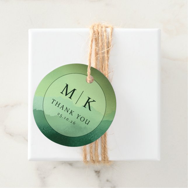 Tranquil Green Gratitude Circle Favour Tags (In Situ)