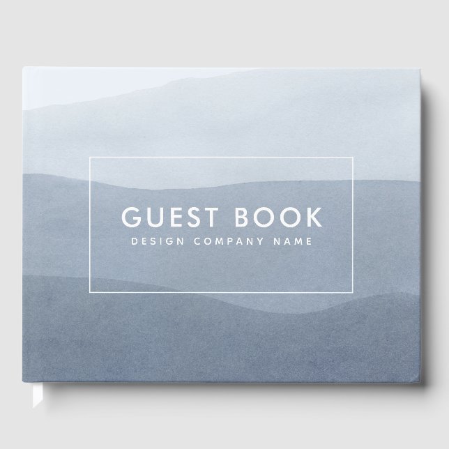 Tranquil Grey Fade To White. Abstract Landscape Guest Book (Front)