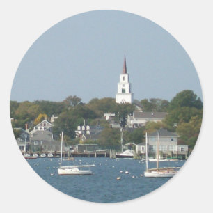 Tranquil Harbour Classic Round Sticker