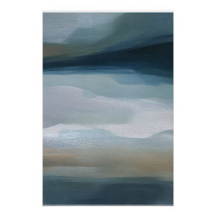 Tranquil Horizon Abstract Landscape Poster