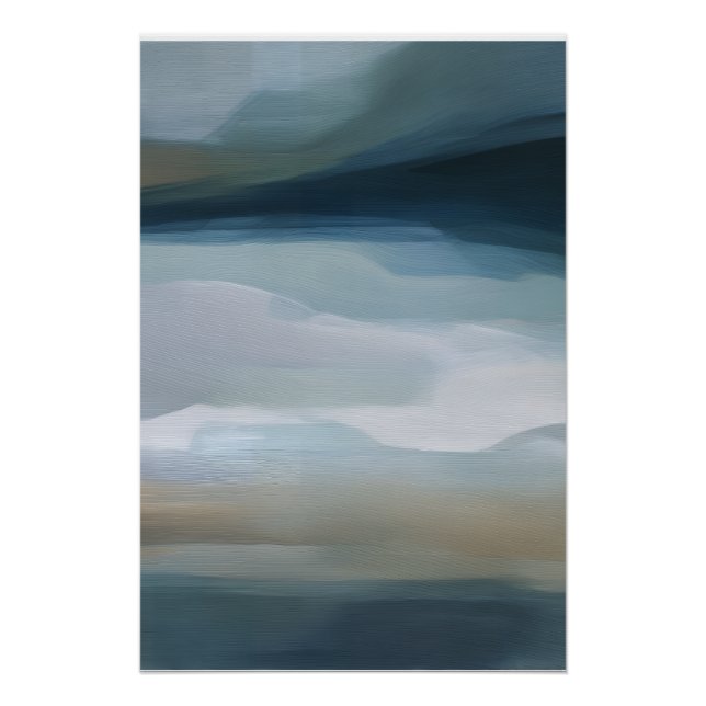 Tranquil Horizon Abstract Landscape Poster (Front)