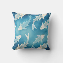 Tranquil Indigo Koi Design Elegant Watercolor Art