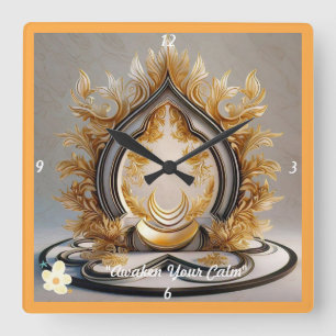 "Tranquil Inner Light" Square Wall Clock