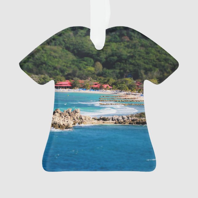 Tranquil Island Paradise Labadee Haiti Ornament (Front)