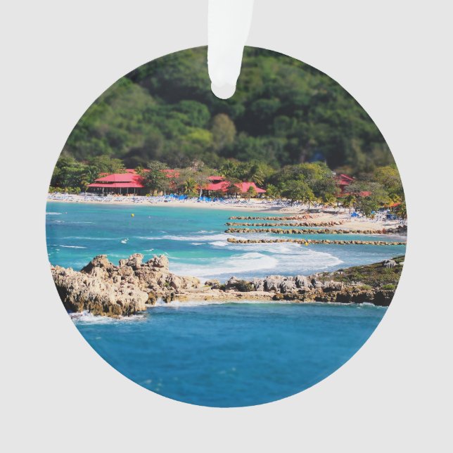 Tranquil Island Paradise Labadee Haiti Ornament (Front)