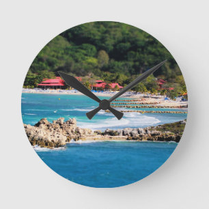 Tranquil Island Paradise Labadee Haiti Round Clock