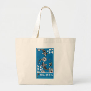 Tranquil Japanese Carpo Art Large Tote Bag