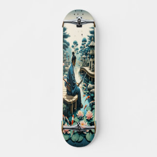 Tranquil Koi Meditation Skateboard