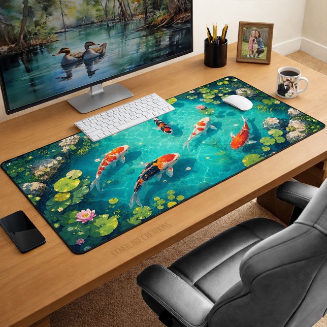 Tranquil Koi Pond Zen Garden Desk Mat (Creator Uploaded)